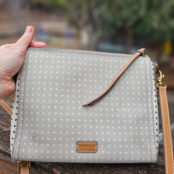 FOSSIL Emma Crossbody Bag Purse, Printed Leather, Pre-owned - Picture 9 of 10